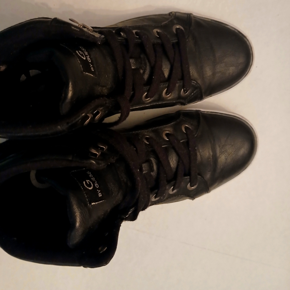 Black Leather HighTop "G" Guess Sneaker